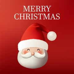 Merry Christmas  greeting card with santa claus 