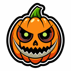 Halloween Themed Vector Design of Cute Anime Ghost with Pumpkin, Cute cartoon Halloween ghost with pumpkins , Spooky Halloween Logo Design and Wallpaper with Pumpkin on Black Background