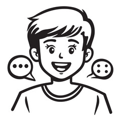 communication speech bubble conversation icon black and white vector business communication style design high quality print and logo purpose