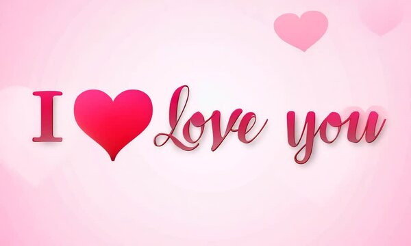 Romantic style "I love you" inscription, text to make you feel love. On pink background. Generative AI