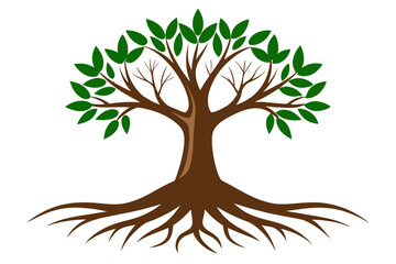 simple and modern trees natural logo illustration , Oak tree vector isolated on white background. Nature or forest symbol icon. 