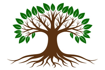 simple and modern trees natural logo illustration , Oak tree vector isolated on white background. Nature or forest symbol icon. 