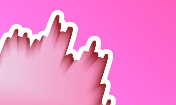 pink gradient background. Abstract 3D lines on pastel Background. Stylized White wavy lines Pattern. abstract Geometric banner template. Minimalist pink pastel Design with white border lines Vibrant
