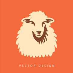 sheep minimalist vector design isolated illustration
