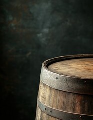 Obraz premium background with barrel on dark background
