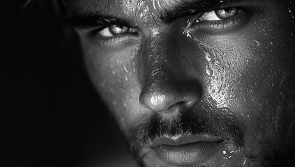 Close-up Portrait of a Man with Determination