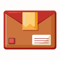 A business folder icon with documents and a button, representing data and information in a modern design