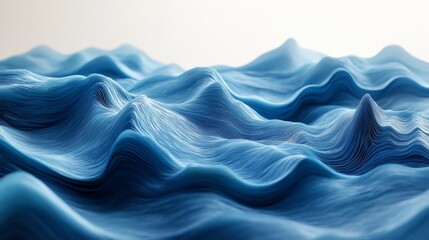 Fototapeta premium Abstract Blue Wavy Landscape