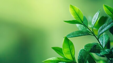 Obraz premium Clean green background with a smooth finish, perfect for highlighting eco-conscious products, wellness themes, or fresh, lively designs.