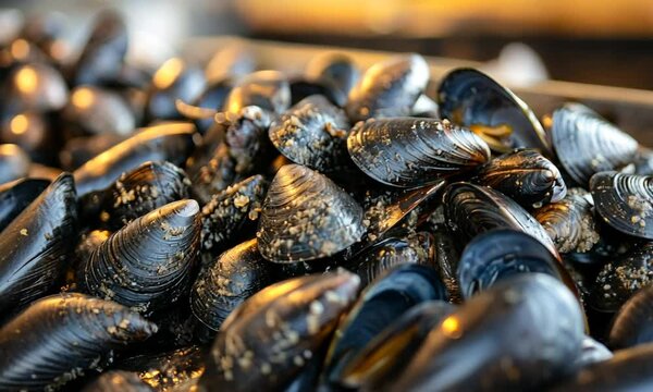 Fresh Mussels on Display