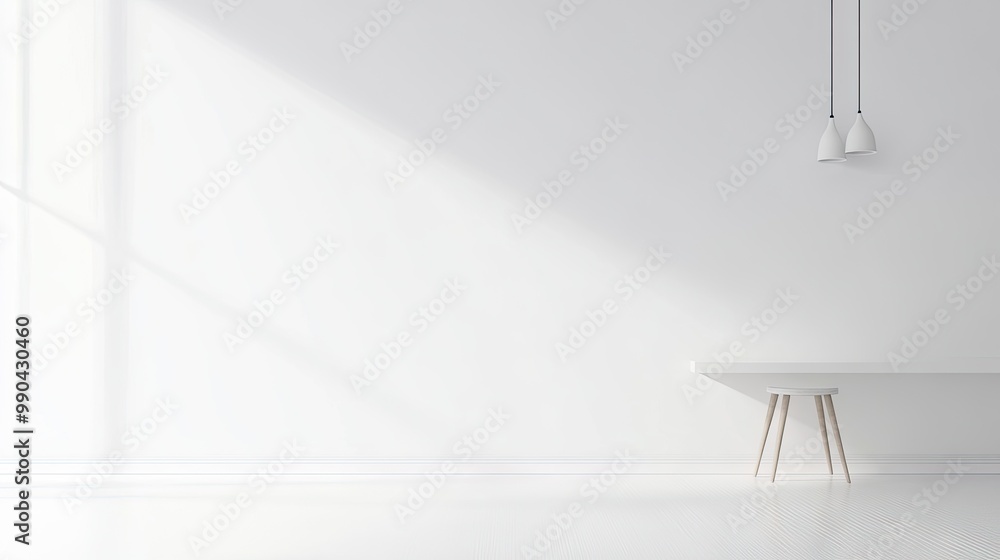 Poster Clean, simple white background with soft lighting, perfect for product placement or minimalist designs. A versatile and uncluttered canvas for creative work.