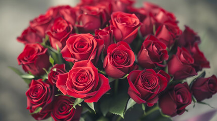 bouquet of red roses. Generative AI.