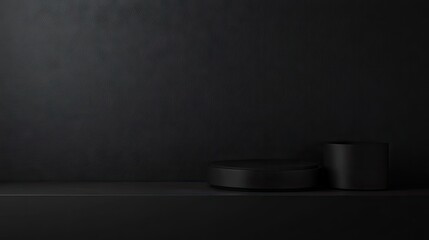 Dark black background with subtle gradients, perfect for dramatic product displays or modern, minimalist designs.