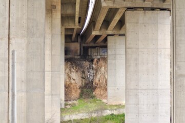 Under the bridge of motorway in Rijeka city, Croatia
