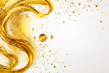 華やかな金色の波飛沫の抽象的な背景デザイン