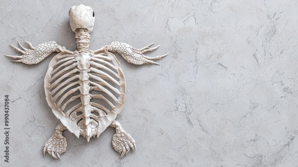 Poster skeleton of a turtle on a neutral background