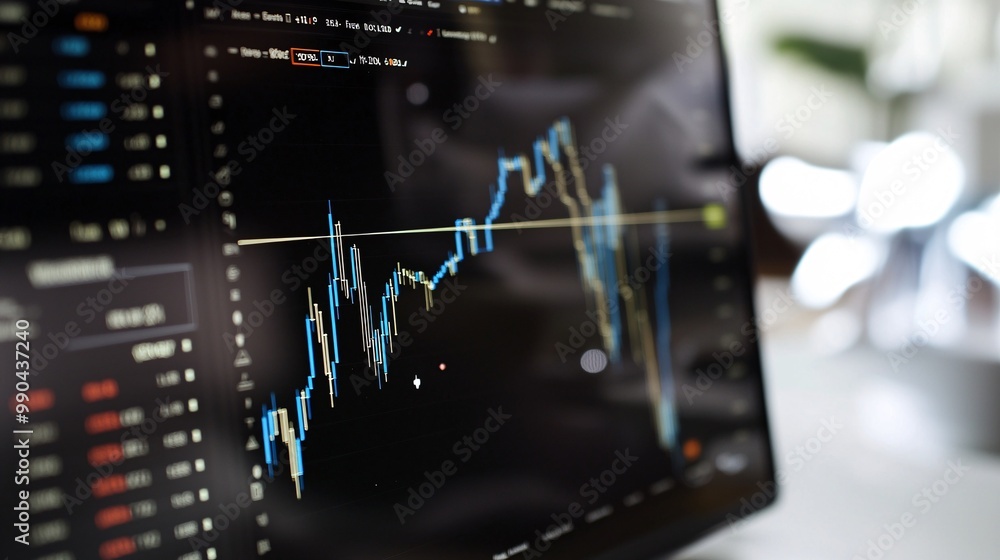 Poster a close-up of a computer screen displaying a portfolio allocation chart, with commodities prominentl