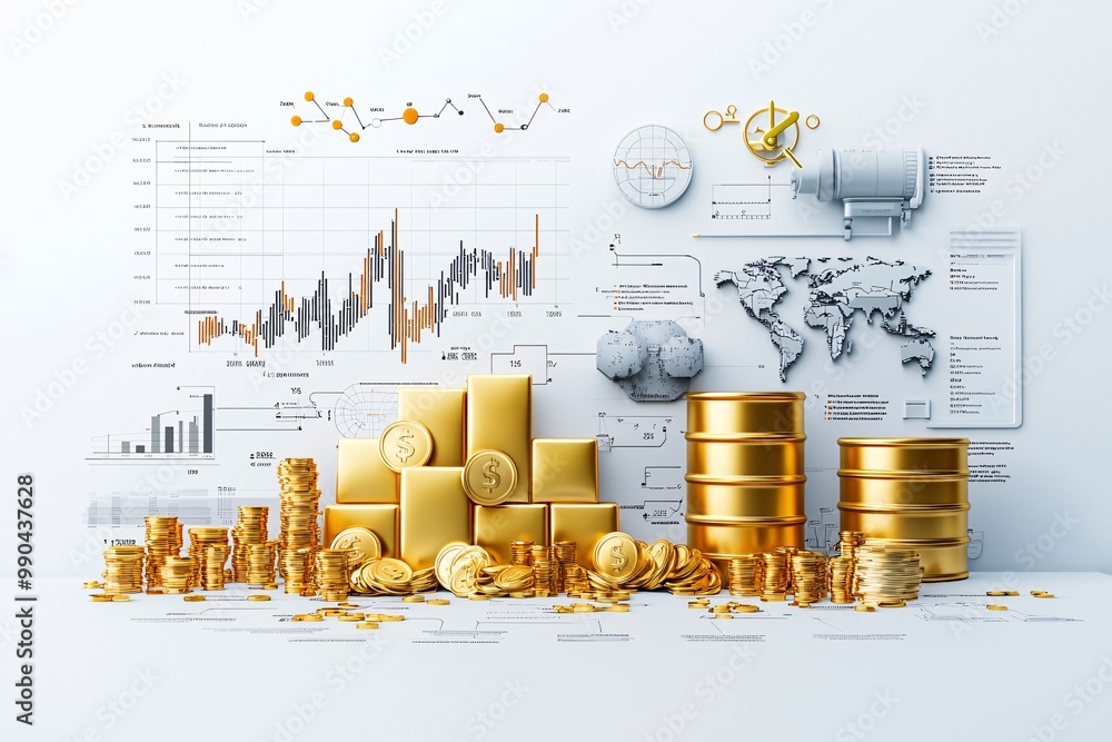 Poster a dynamic and visually engaging infographic showcasing the role of commodities within a diversified 