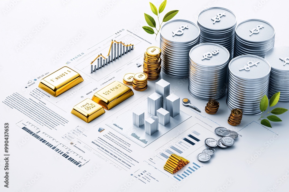 Poster a dynamic and visually engaging infographic showcasing the role of commodities within a diversified 