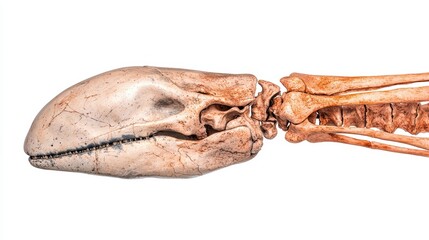 Obraz premium Anatomical Dolphin Skull and Spine Anatomical Study