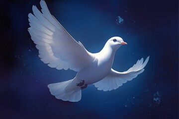 Fototapeta premium International Week of Science and Peace. World Science Day for Peace and Development. Illustration with a white dove symbol of peace.