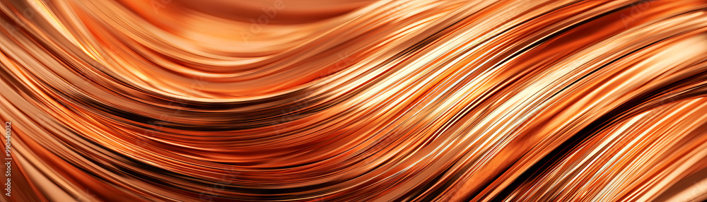 Aufkleber abstract flow of copper color in a smooth, wavy pattern, suitable for backgrounds and design project