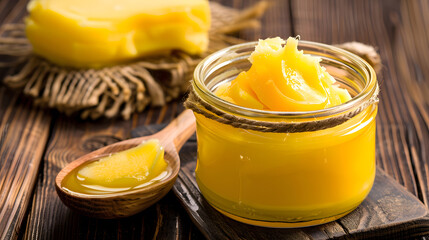 Ghee Clarified butter. Generative AI.