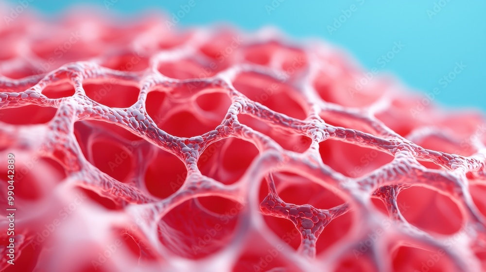 Poster intricate cellular structure in vibrant colors