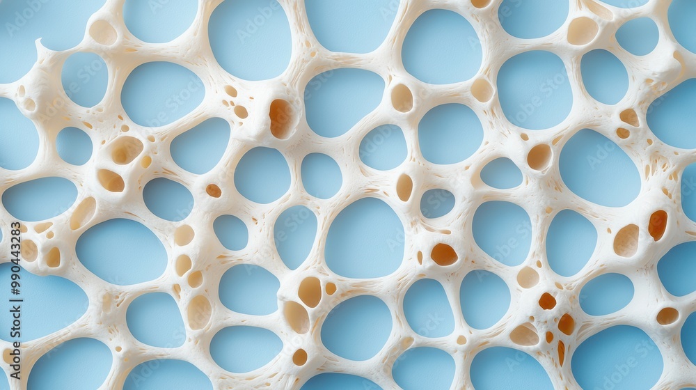 Poster abstract texture of bubble-like structures on blue surface