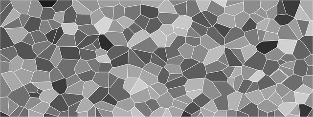 Gray stains broken glass tile background texture  geometric pattern. Broken wall paper in decoration. low poly crystal mosaic background. dark and light gray Geometric Modern creative design