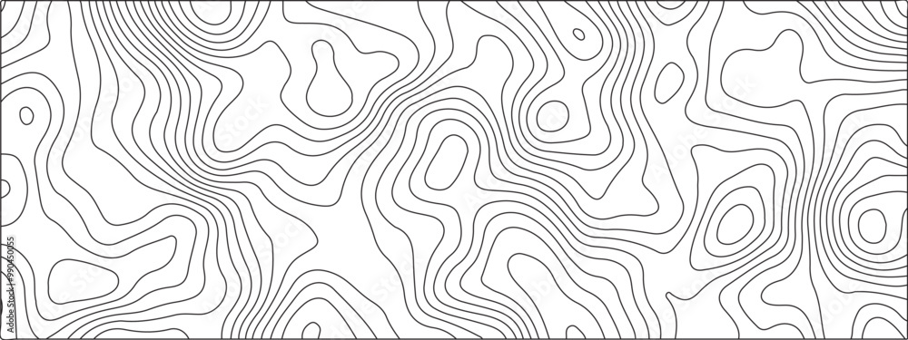 Aufkleber white background topography contour map with black curve lines. modern design with white background 