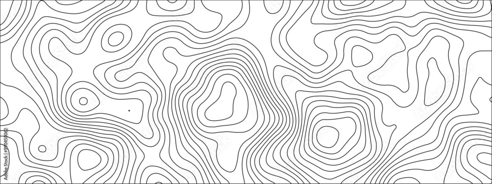 Aufkleber white background topography contour map with black curve lines. modern design with white background 