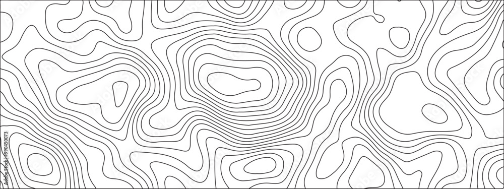 Aufkleber white background topography contour map with black curve lines. modern design with white background 