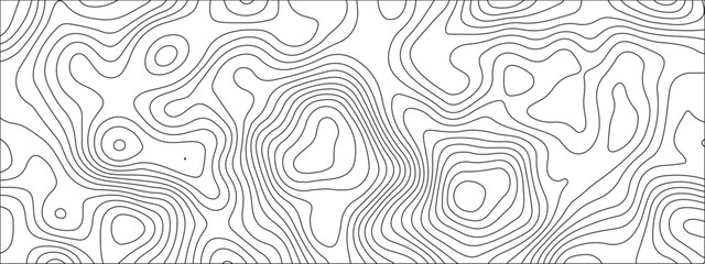 Obraz premium White background topography contour map with black curve lines. Modern design with White background with topographic wavy pattern design. Geographic mountain relief.