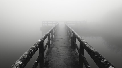 Obraz premium halloween theme of the bridge in black and white concept art