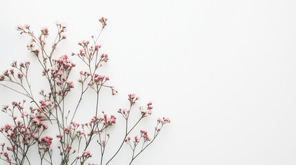 branch of a cherry tree on white background