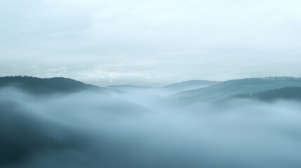 Obraz premium amorphous movement, mist drifting across a foggy landscape, suggesting something intangible and ever-changing