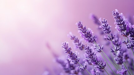 Naklejka premium Light lavender purple background with soft lighting, perfect for beauty, wellness, or elegant branding designs with a soothing tone.