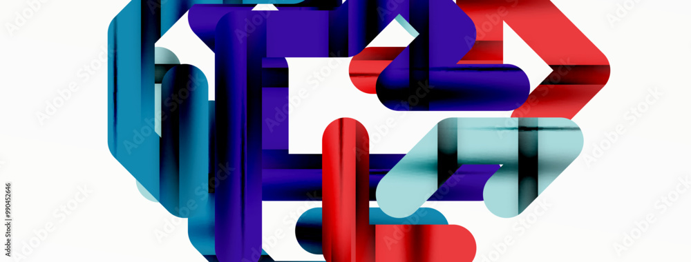 Poster Dynamic colorful lines minimal abstract background