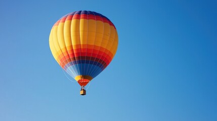 Fototapeta premium a hot air balloon rising into the sky, illustrating the journey and sensation of increasing altitude