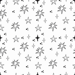 Seamless star pattern, magic pattern.
