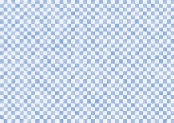 市松模様 格子柄　背景 模様 テキスタイル イラスト　青