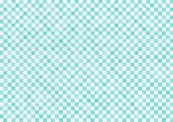 市松模様 格子柄　背景 模様 テキスタイル イラスト　水色 青