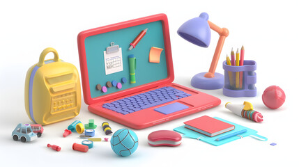 Sticker school equipment 3D cartoon