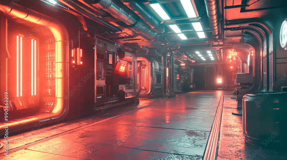 Poster step into a mesmerizing retro-futuristic space station adorned with vintage spaceships and illuminat