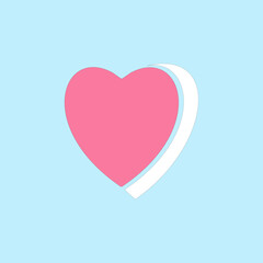 Heart shape design vector illustration isolated on blue background. Romance concept. Valentine icon
