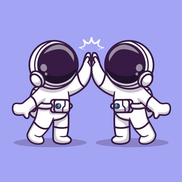 Cute Astronaut High Five Cartoon Vector Icon Illustration
.Science Technology Icon Concept Isolated Premium Vector.
Flat Cartoon Style