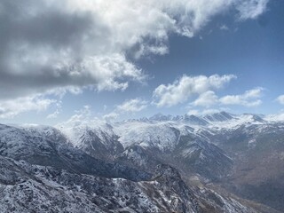 snow covered mountains