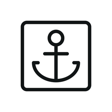 recommend clip art: Seaport isolated icon, anchor vector symbol with editable stroke