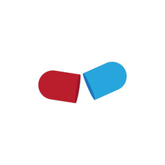 Open medical capsule vector illustration on white background
